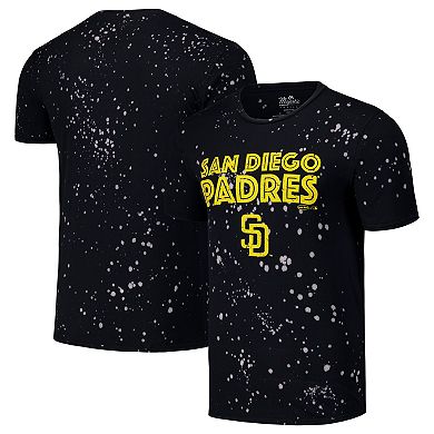 Men's Majestic Threads Black/White San Diego Padres Splatter T-Shirt