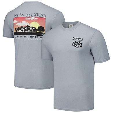 Men's Gray New Mexico Lobos Campus Scenery Comfort Color T-Shirt