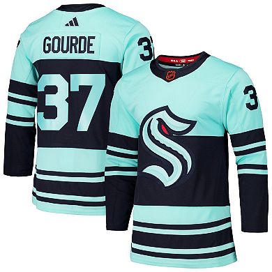 Men's adidas Yanni Gourde Light Blue Seattle Kraken Reverse Retro 2.0 Authentic Player Jersey