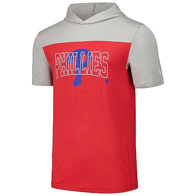 Men's New Era Red Philadelphia Phillies Active Brushed Hoodie T-Shirt