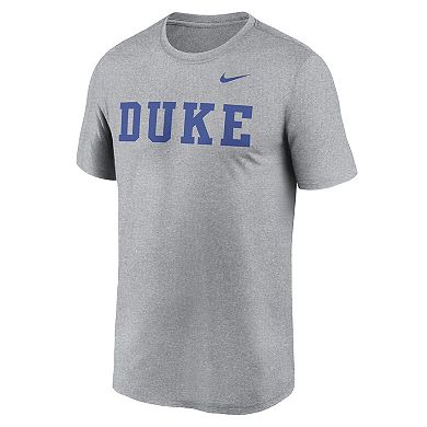 Men's Nike Heather Gray Duke Blue Devils Primetime Legend Wordmark T-Shirt