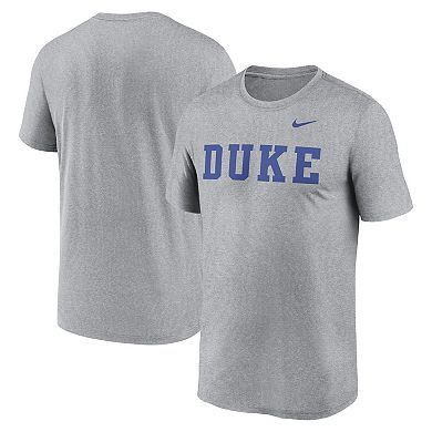 Men's Nike Heather Gray Duke Blue Devils Primetime Legend Wordmark T-Shirt