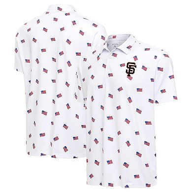 Men's Antigua White San Francisco Giants  Americana Polo