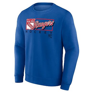 Men's Fanatics Royal New York Rangers Focus Fleece Pullover Sweatshirt