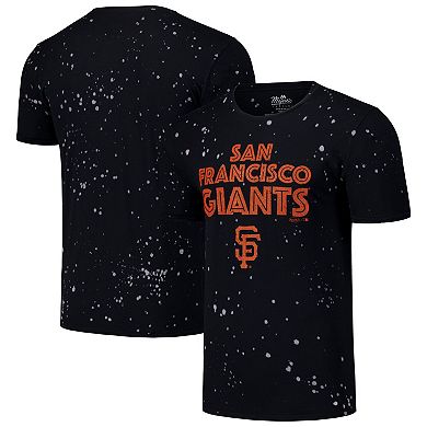 Men's Majestic Threads Black/White San Francisco Giants Splatter T-Shirt