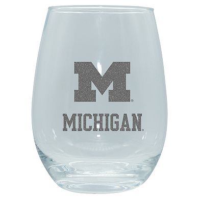 The Memory Company Michigan Wolverines 2-Pack 15oz. Stemless Wine Glass Set