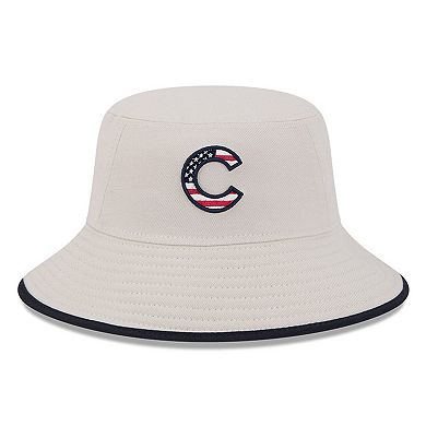 Men's New Era  Khaki Chicago Cubs 2024 Fourth of July Bucket Hat