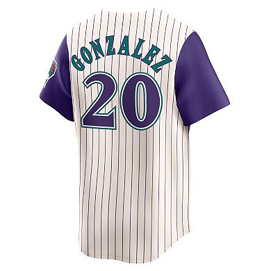 Men's Nike Luis Gonzalez Cream Arizona Diamondbacks Throwback Cooperstown Collection Limited Jersey