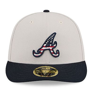 Men's New Era  Khaki/Black Atlanta Braves 2024 Fourth of July Low Profile 59FIFTY Fitted Hat