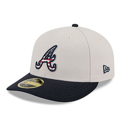 Men's New Era  Khaki/Black Atlanta Braves 2024 Fourth of July Low Profile 59FIFTY Fitted Hat