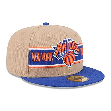 Men's New Era Tan/Blue New York Knicks 2024 NBA Draft 59FIFTY Fitted Hat