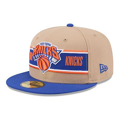 Men's New Era Tan/Blue New York Knicks 2024 NBA Draft 59FIFTY Fitted Hat