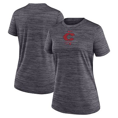 Women's Nike Charcoal Cincinnati Reds City Connect Practice Velocity T-Shirt