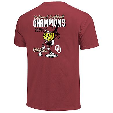 Unisex Crimson Oklahoma Sooners 2024 NCAA Softball Womenâ€™s College World Series Champions Swing Comfort Colors T-Shirt