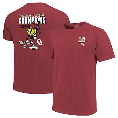 Unisex Crimson Oklahoma Sooners 2024 NCAA Softball Womenâ€™s College World Series Champions Swing Comfort Colors T-Shirt