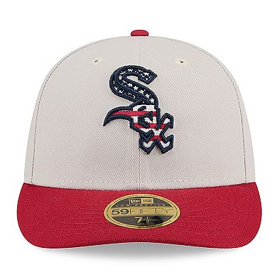 Men's New Era  Khaki/Red Chicago White Sox 2024 Fourth of July Low Profile 59FIFTY Fitted Hat