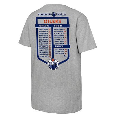 Youth Fanatics  Heather Gray Edmonton Oilers 2024 Stanley Cup Final Roster T-Shirt