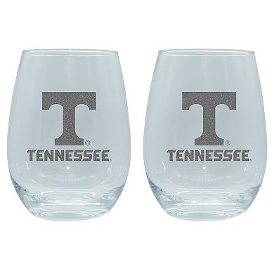 The Memory Company Tennessee Volunteers 2-Pack 15oz. Stemless Wine Glass Set