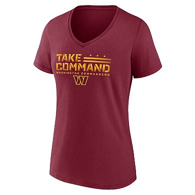 Women's Fanatics Burgundy Washington Commanders Hometown Defensive Stand V-Neck T-Shirt