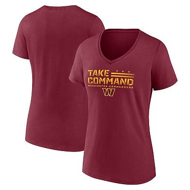 Women's Fanatics Burgundy Washington Commanders Hometown Defensive Stand V-Neck T-Shirt