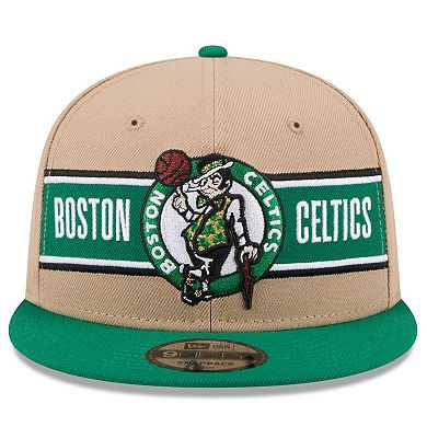 Men's New Era Tan/Kelly Green Boston Celtics 2024 NBA Draft 9FIFTY Snapback Hat