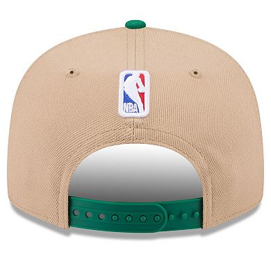 Men's New Era Tan/Kelly Green Boston Celtics 2024 NBA Draft 9FIFTY Snapback Hat