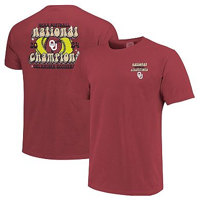 Unisex Crimson Oklahoma Sooners 2024 NCAA Softball Womenâ€™s College World Series Champions Groovy Comfort Colors T-Shirt