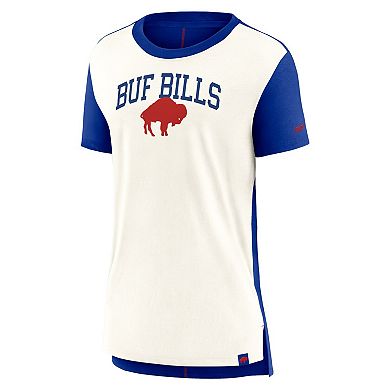 Women's Nike Cream/Royal Buffalo Bills Wordmark Tri-Blend T-Shirt