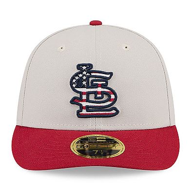 Men's New Era  Khaki/Red St. Louis Cardinals 2024 Fourth of July Low Profile 59FIFTY Fitted Hat