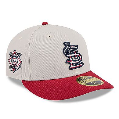 Men's New Era  Khaki/Red St. Louis Cardinals 2024 Fourth of July Low Profile 59FIFTY Fitted Hat