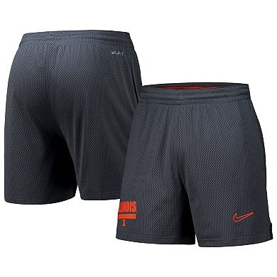 Men's Nike Anthracite Illinois Fighting Illini 2024 Sideline Mesh Shorts