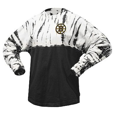 Unisex Spirit Jersey Black Boston Bruins Crystal Half Dye Long Sleeve T-Shirt