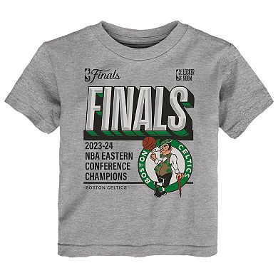 Toddler Fanatics Heather Gray Boston Celtics 2024 Eastern Conference Champions Locker Room T-Shirt