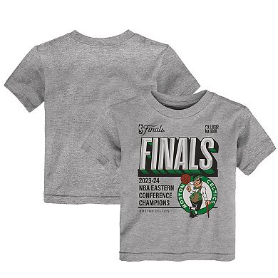 Toddler Fanatics Heather Gray Boston Celtics 2024 Eastern Conference Champions Locker Room T-Shirt