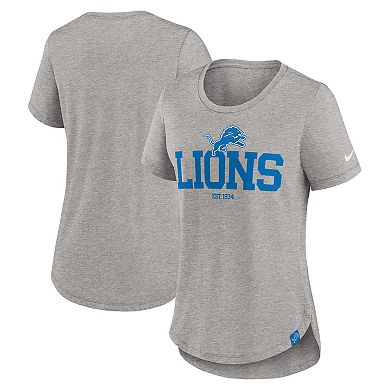 Women's Nike Heather Charcoal Detroit Lions Fashion Tri-Blend T-Shirt