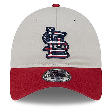 Men's New Era  Khaki/Red St. Louis Cardinals 2024 Fourth of July 9TWENTY Adjustable Hat