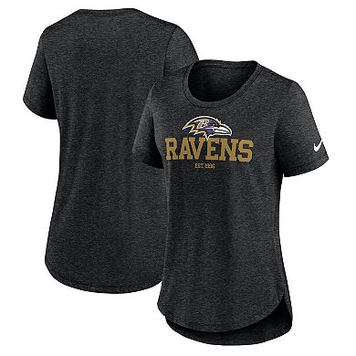 Women's Nike Heather Black Baltimore Ravens Fashion Tri-Blend T-Shirt