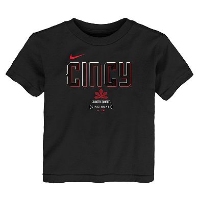 Toddler Nike Black Cincinnati Reds City Connect Large Logo T-Shirt