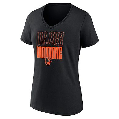 Women's Fanatics Black Baltimore Orioles Local V-Neck T-Shirt