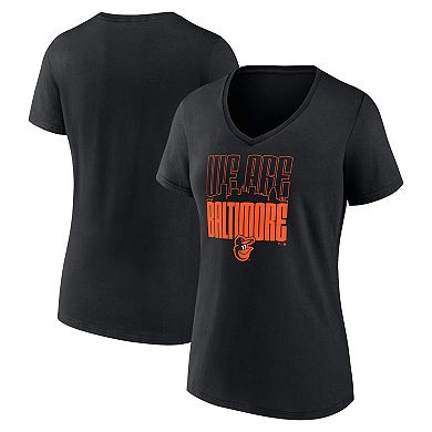 Women's Fanatics Black Baltimore Orioles Local V-Neck T-Shirt