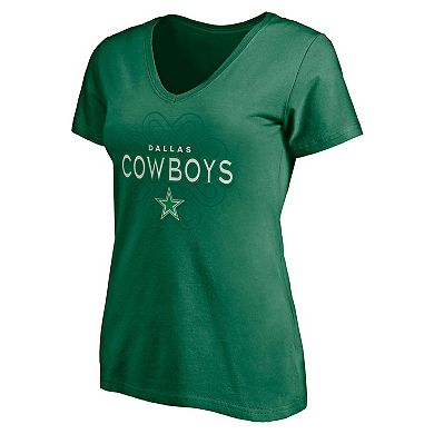 Women's Fanatics Kelly Green Dallas Cowboys Celtic Knot V-Neck T-Shirt