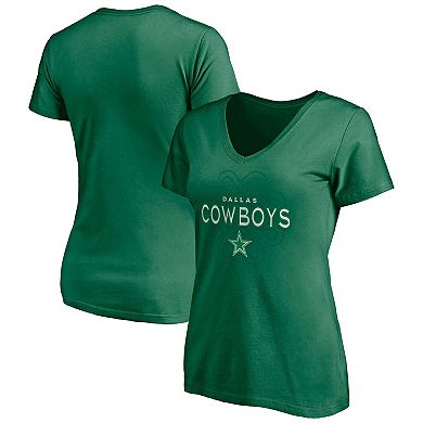 Women's Fanatics Kelly Green Dallas Cowboys Celtic Knot V-Neck T-Shirt