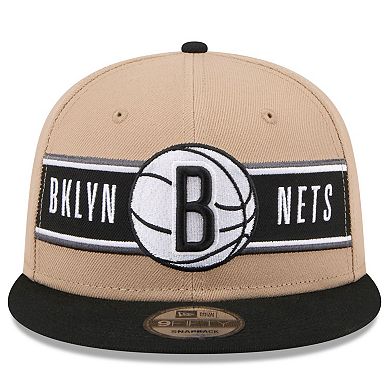 Men's New Era Tan/Black Brooklyn Nets 2024 NBA Draft 9FIFTY Snapback Hat