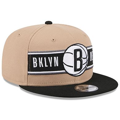 Men's New Era Tan/Black Brooklyn Nets 2024 NBA Draft 9FIFTY Snapback Hat