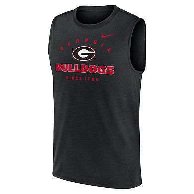 Men's Nike Black Georgia Bulldogs Primetime Legend Lock Up Performance Muscle Tank Top