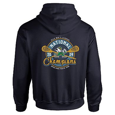 Men's Navy Notre Dame Fighting Irish 2024 NCAA Men's Lacrosse National Champions Pullover Hoodie