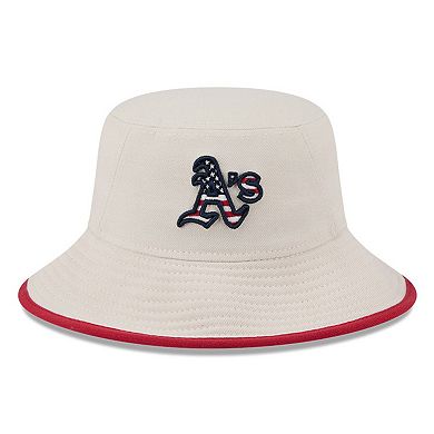 Men's New Era  Khaki Oakland Athletics 2024 Fourth of July Bucket Hat