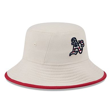 Men's New Era  Khaki Oakland Athletics 2024 Fourth of July Bucket Hat