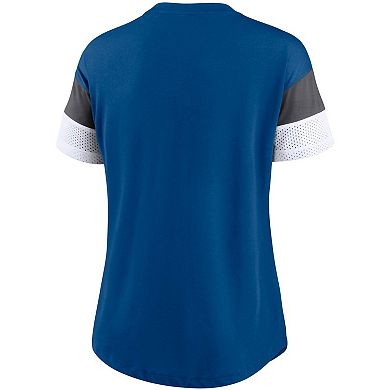 Women's Nike Blue Indianapolis Colts Team Logo Fashion Performance Tri-Blend V-Neck T-Shirt