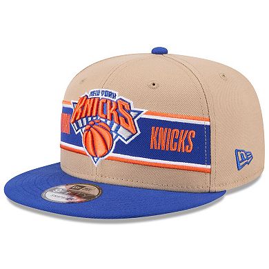 Youth New Era Tan/Blue New York Knicks 2024 NBA Draft 9FIFTY Snapback Hat